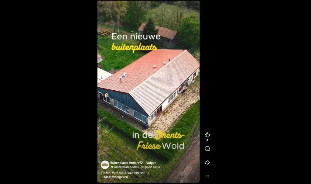 Dronevideo van Buitenplaats Anders vakantiepark in Noordwolde Friesland gemaakt door EnterDrone voor promotie en verkoop