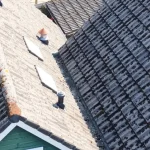 Dronefoto van dakinspectie woning in Zuidwolde Drenthe gemaakt door EnterDrone voor vastgoed en bouwinspectie